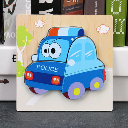 Baby High Quality 3D Wooden Puzzles Educational Cartoon