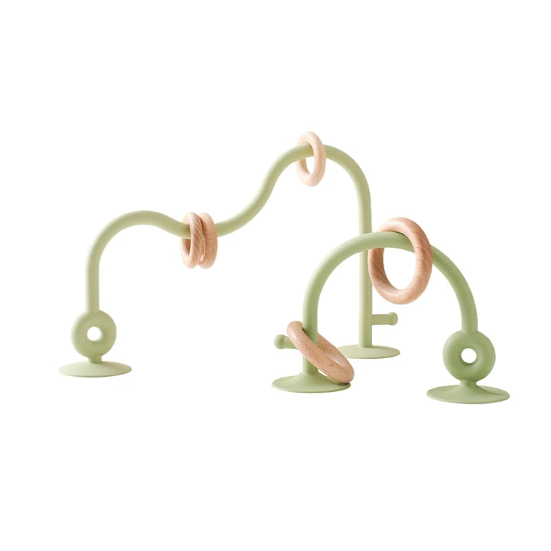 Baby Montessori Silicone Wooden Bead Maze Teether Toy