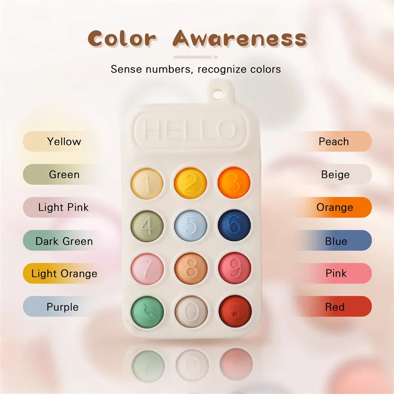 Baby Silicone Phone Teether Toy with Buttons