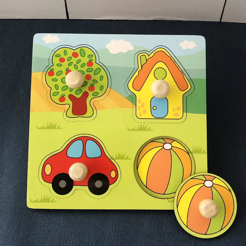 Montessori Wooden Puzzle Toys for Toddlers Learning