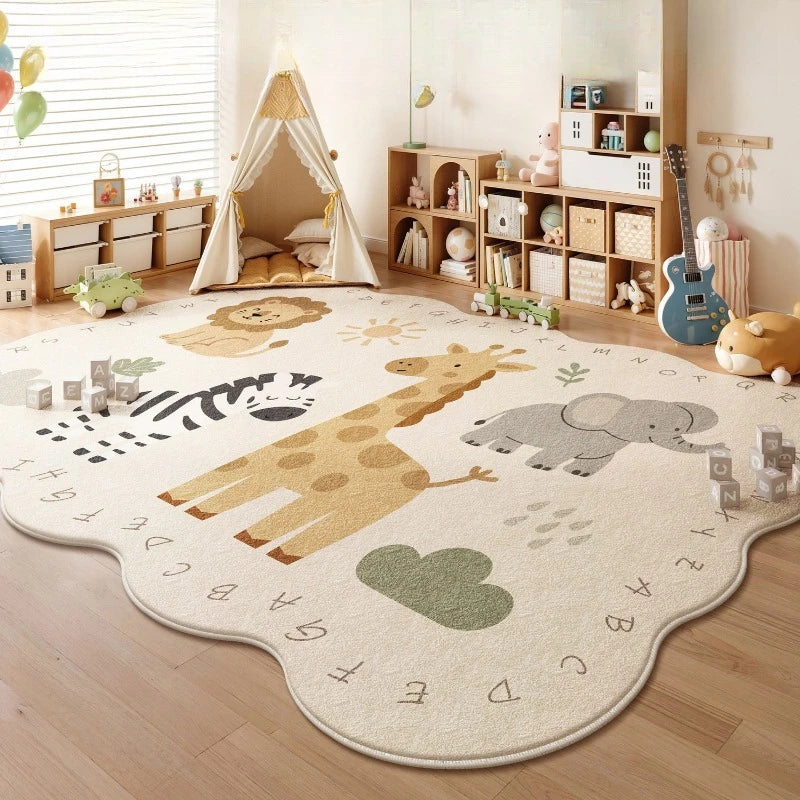 Animal Print Cartoon Plush Carpet for Bedroom Living Room