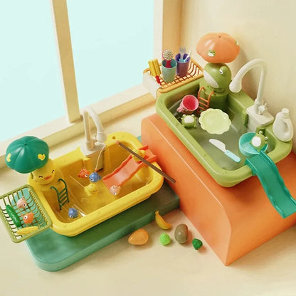 Sink Toys Electric Dishwasher Playing Toy With Running