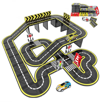 Magnetic Road Building Tiles City Track Toy