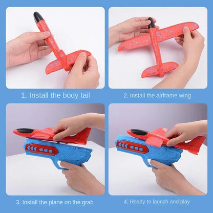 Children's outdoor Ejection Aircraft Toys Foam Aircraft oy gun