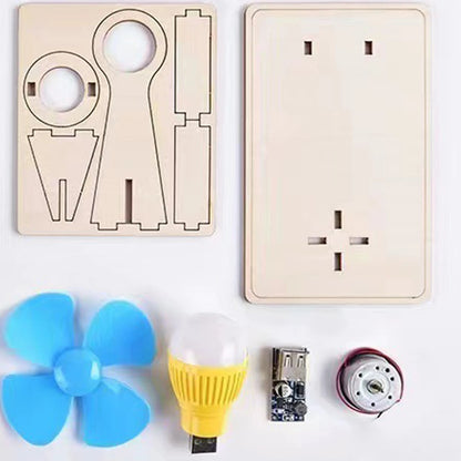 Wooden Wind Generator Model Kids Science Toy Funny Technology