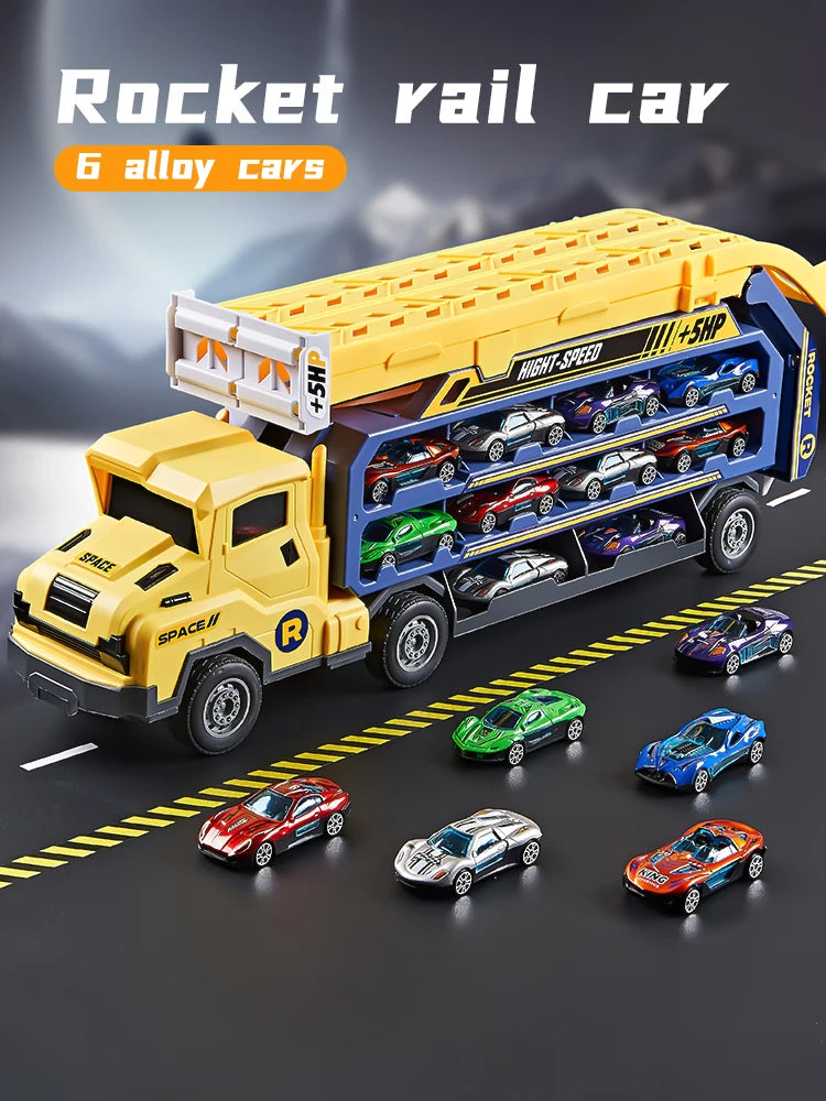 3D Flying Rail Car Transforming Alloy Toy Set