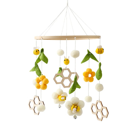 Baby Wooden Crib Mobile Music Bell Hanging Toy
