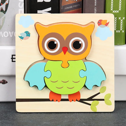 Baby High Quality 3D Wooden Puzzles Educational Cartoon