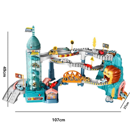Lion Theme Car Track Racing Toy Set for Kids