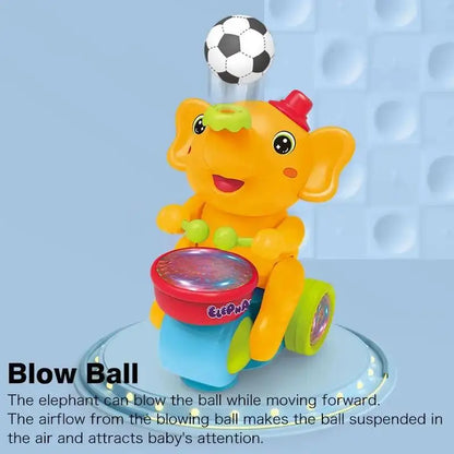 Baby Crawling Elephant Drummer Musical LED Toy