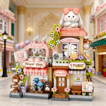 Cute Animal Street Scene Building Blocks | Mini Shop Model Set