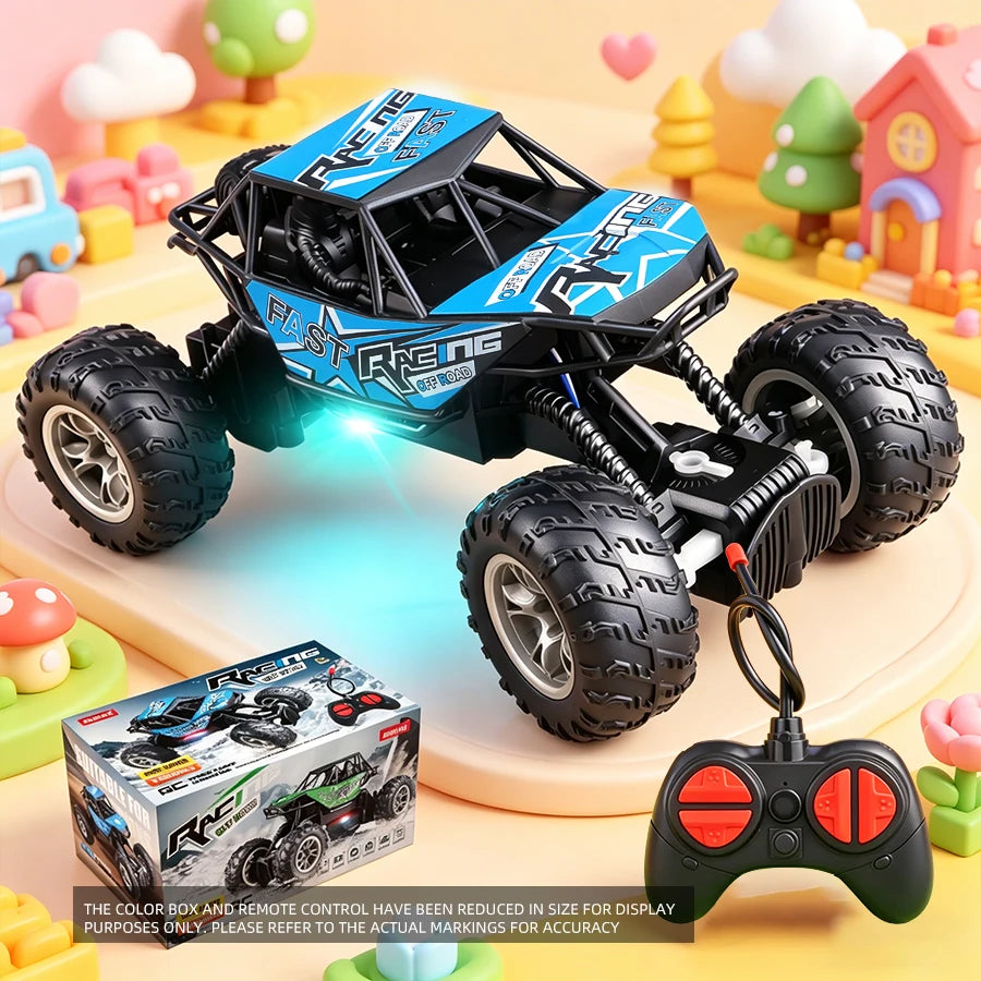 4-Way Remote Control Car with Lights, Anti-Slip Rubber Tires