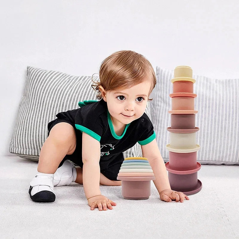 Baby Montessori Stacking Cups Educational Bath Beach Toy