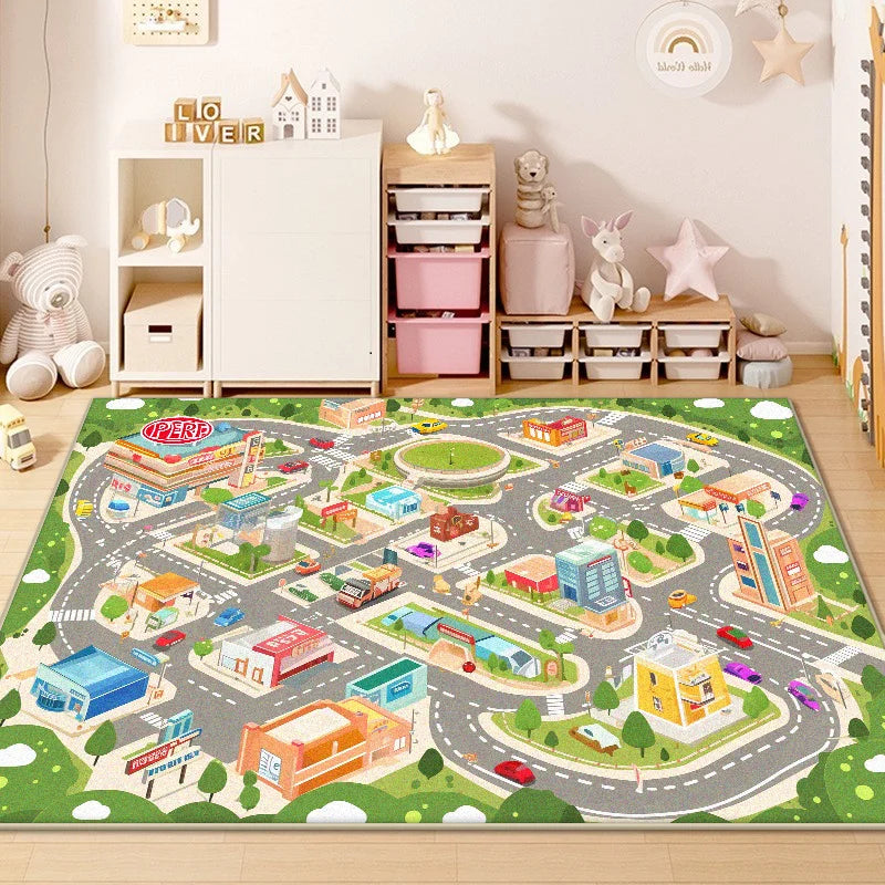 Children Traffic Road Play Living Room Carpet Decoration Home
