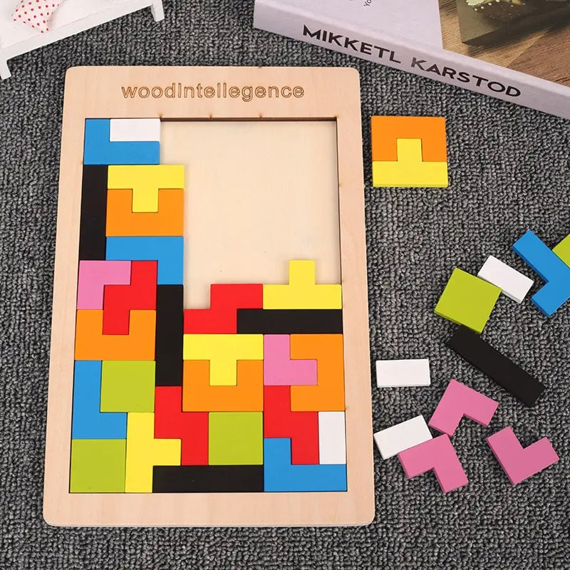Wooden Blocks Puzzle Brain Teasers Toy Tangram