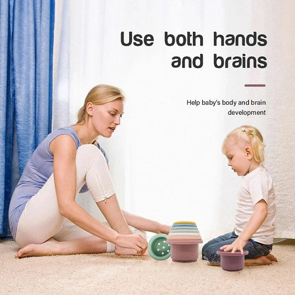 Baby Montessori Stacking Cups Educational Bath Beach Toy