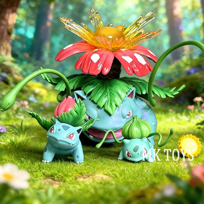3.5-13cm Anime Pokemen Figure Bulbasaur Evolutionary Combination