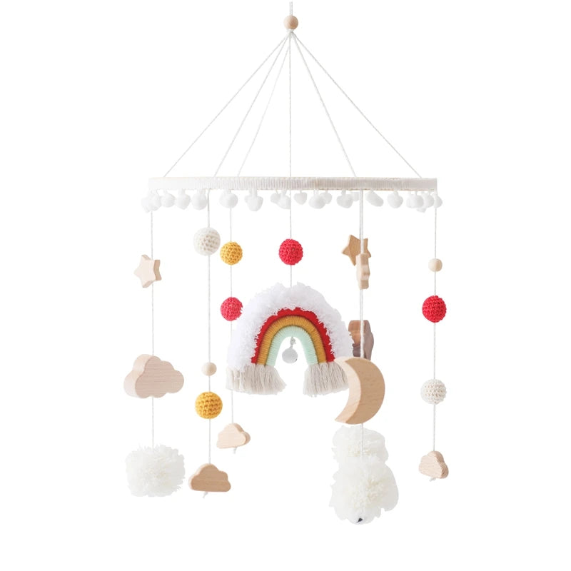 Baby Wooden Crib Mobile Music Bell Hanging Toy