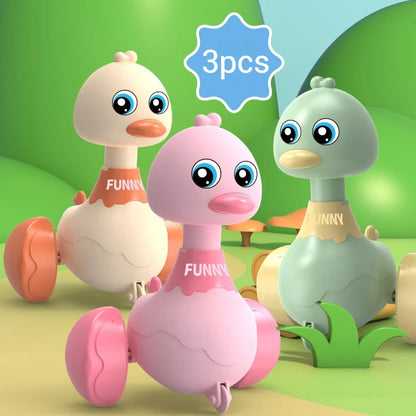 Baby Cartoon Duck Inertia Pull Back Toy Cars