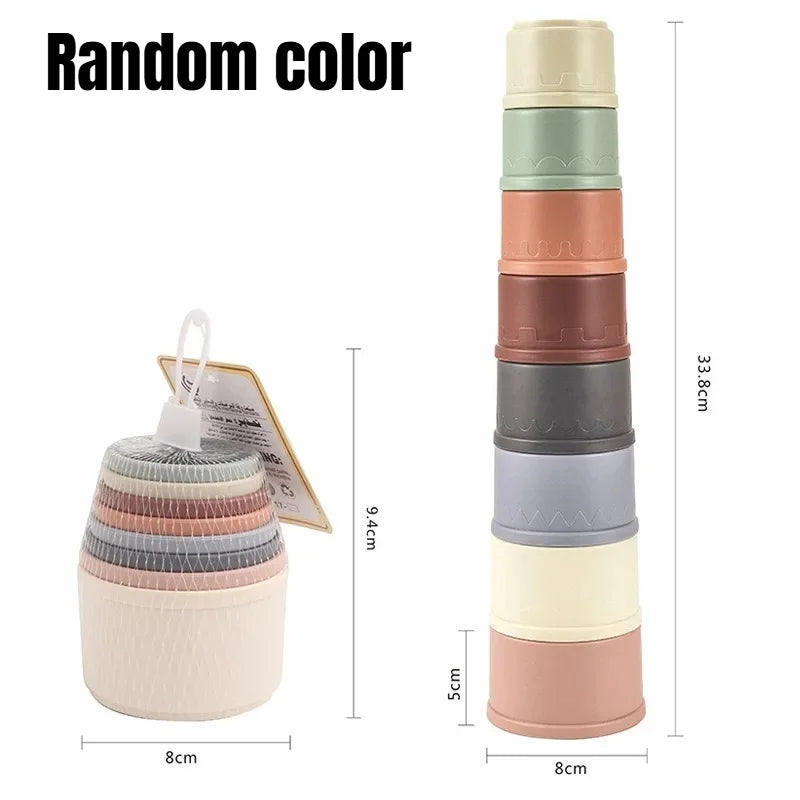 Baby Montessori Stacking Cups Educational Bath Beach Toy