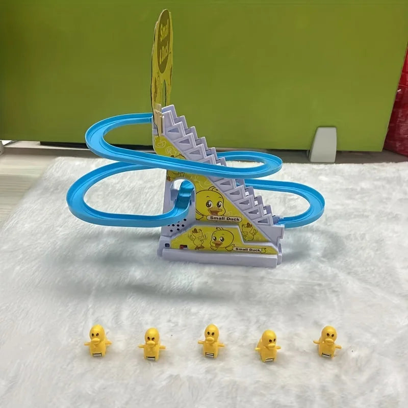 Electric Duck Climbing Stairs Toy with Music Lights