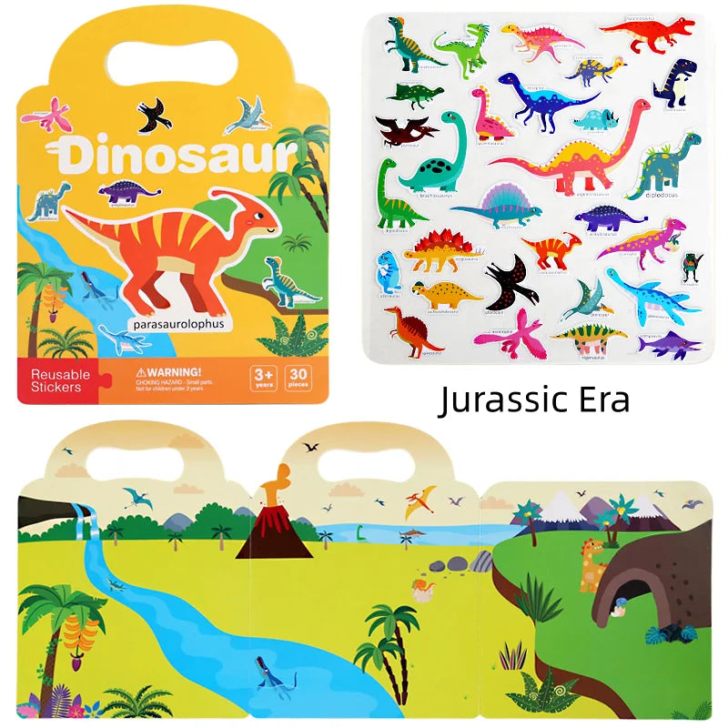 Reusable Toddler Sticker Books 6 Pack | Portable Puffy Bubble