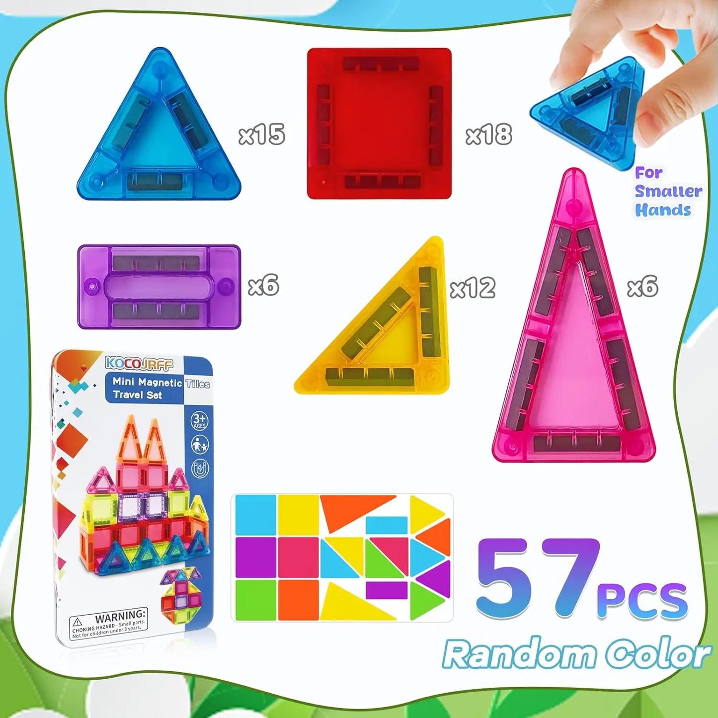 Mini Magnetic Building Tiles Portable Storage Toy