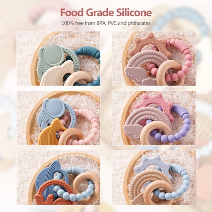 Silicone Planet Teether Ring Baby Sensory Toy