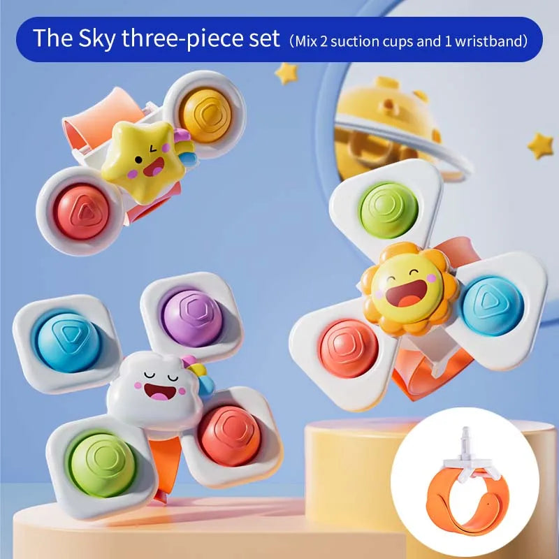 Suction Cup Spinning Top Cartoon Animal Spinner Toys