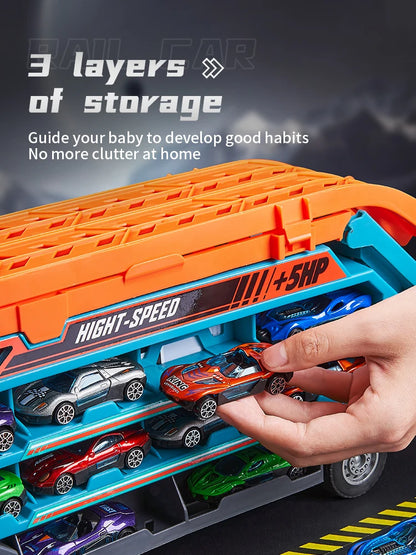 3D Flying Rail Car Transforming Alloy Toy Set