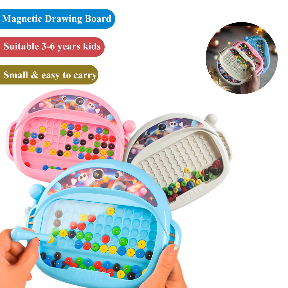 Magnetic Doodle Board Beads Drawing Educational Toy