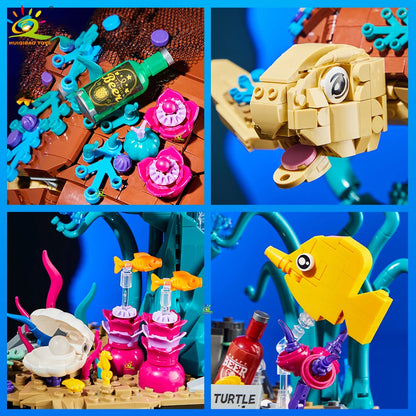 Sea Turtle FIsh Model Building Block Animal Series Brick Construction