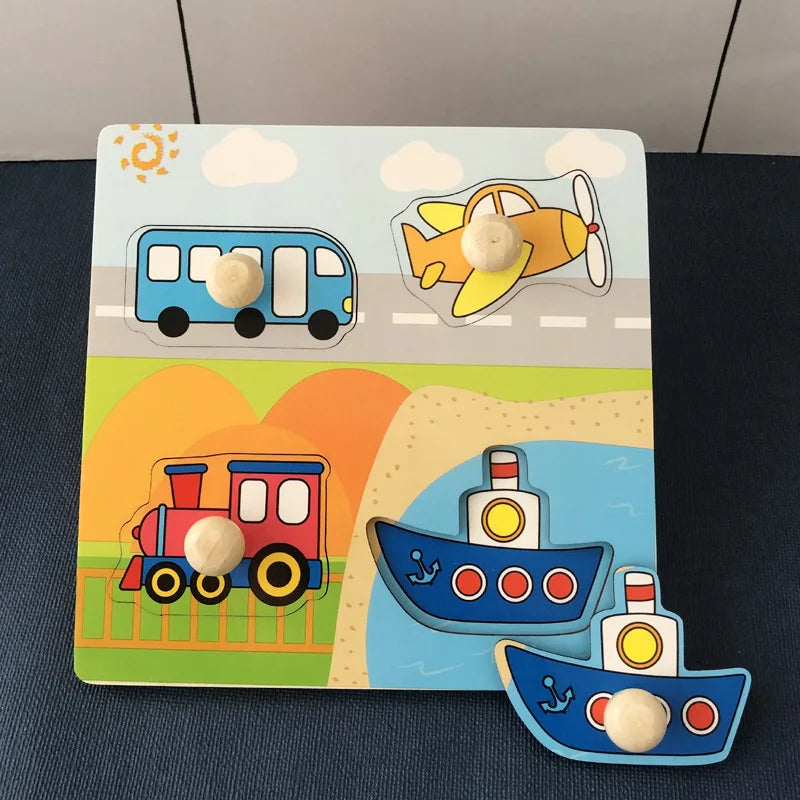 Montessori Wooden Puzzle Toys for Toddlers Learning