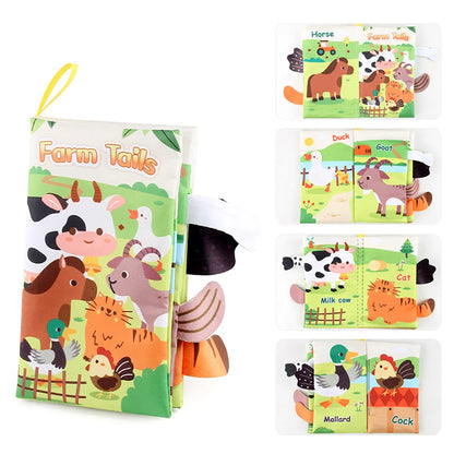 Baby Cloth Book Animal Tail Educational Soft Book
