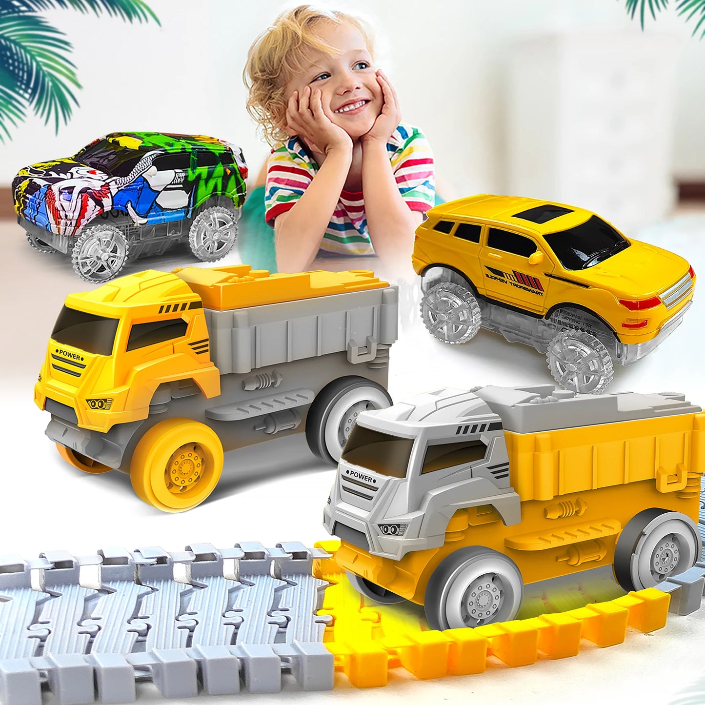 Electric Flexible Track Car Engineering Toy Set