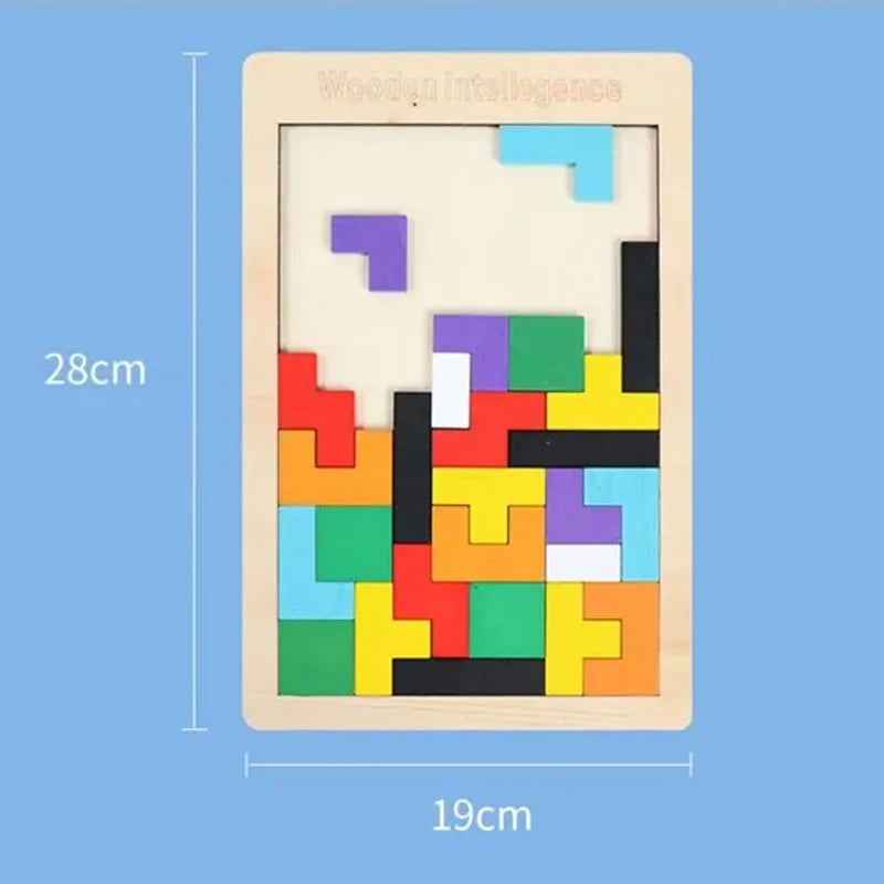 Wooden Blocks Puzzle Brain Teasers Toy Tangram