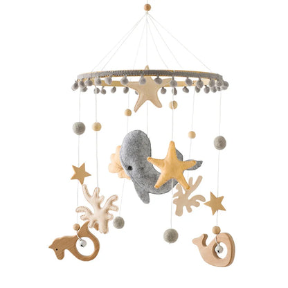 Baby Wooden Crib Mobile Music Bell Hanging Toy