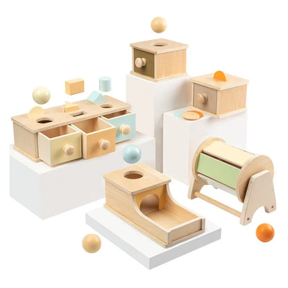 4 In 1 Play Kit Montessori Object Permanence Box Coin Carrot
