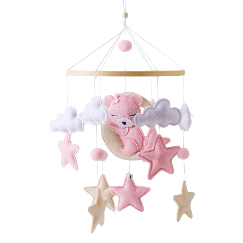 Baby Wooden Crib Mobile Music Bell Hanging Toy