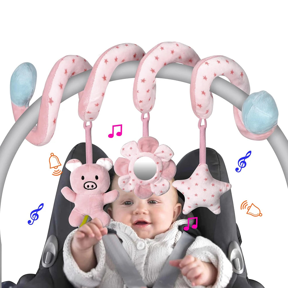 Baby Plush Hanging Rattle Sensory Stroller Toy