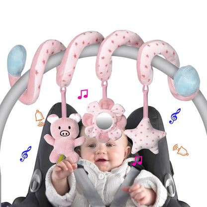 Baby Plush Hanging Rattle Sensory Stroller Toy