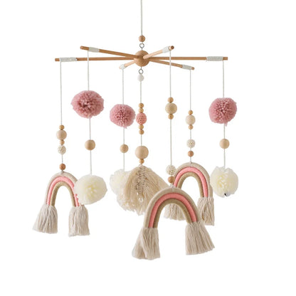 Baby Wooden Crib Mobile Music Bell Hanging Toy