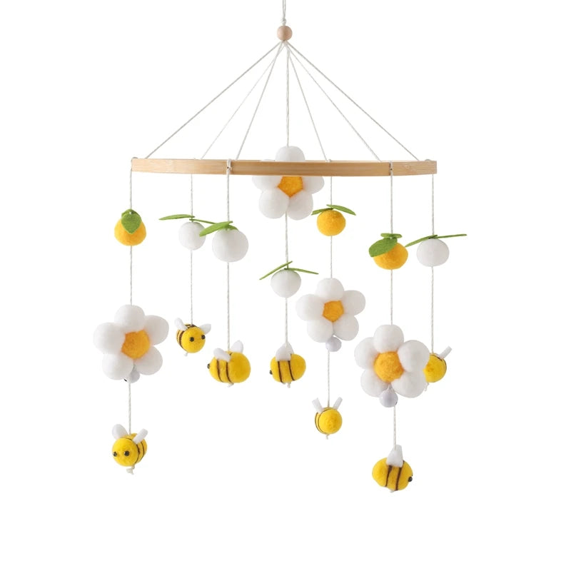 Baby Wooden Crib Mobile Music Bell Hanging Toy