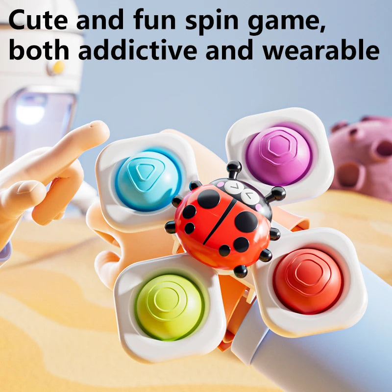 Suction Cup Spinning Top Bath Fidget Toy Set