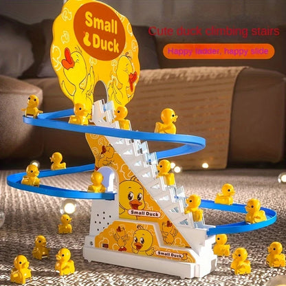 Electric Duck Climbing Stairs Toy with Music Lights