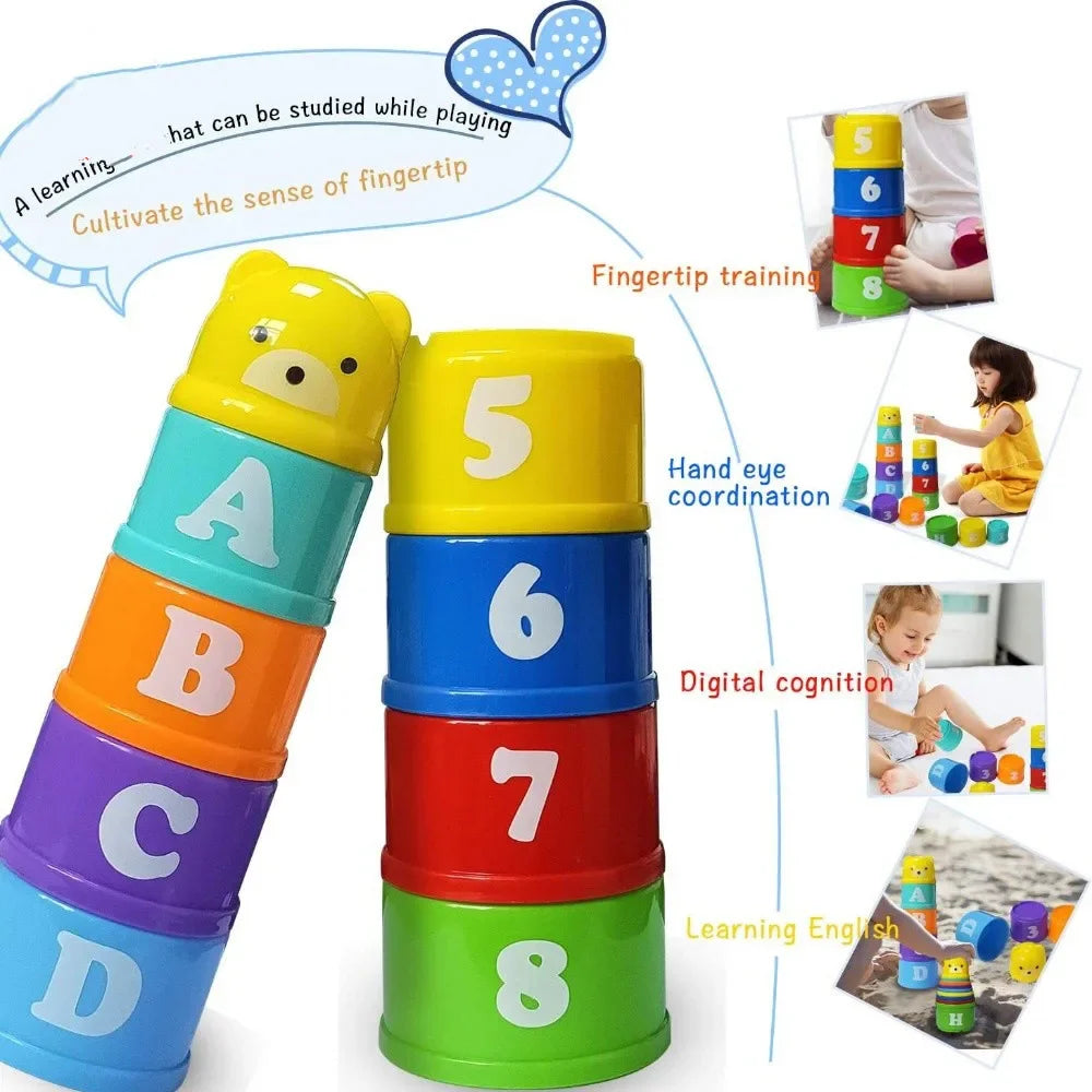 Baby Montessori Stacking Cups Educational Bath Beach Toy