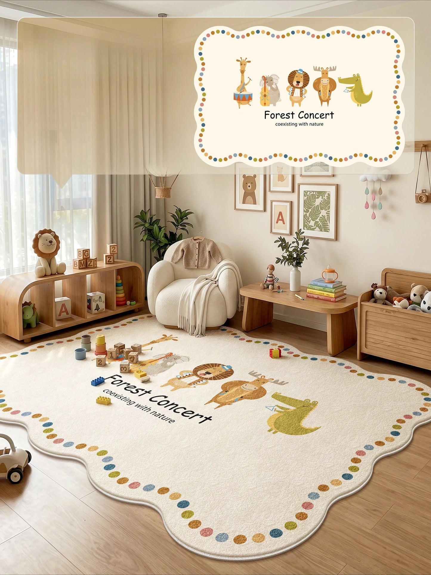 Animal Print Cartoon Plush Carpet for Bedroom Living Room