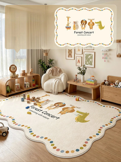 Animal Print Cartoon Plush Carpet for Bedroom Living Room