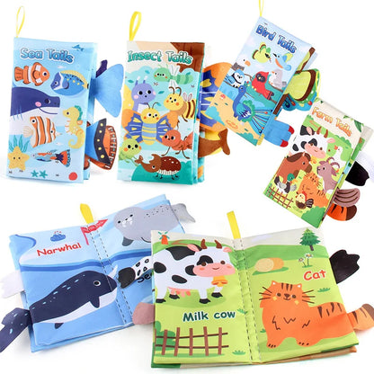 Baby Cloth Book Animal Tail Educational Soft Book