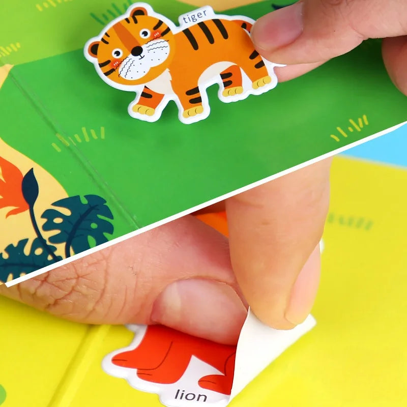 Reusable Toddler Sticker Books 6 Pack | Portable Puffy Bubble